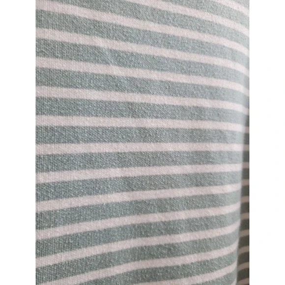 Alice Walk Striped Crewneck Sweatshirt Green White Pima Modal XL Coastal - Picture 4 of 6